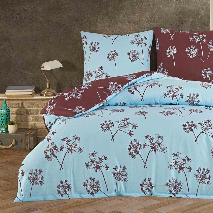 Комплект постільної білизни Buymax® 200x220 з 100% бавовни (3-тілі) - комплект постільної білизни 200 x 220см з 2 наволочками 80x80см, сертифікат ÖKO-TEX, блакитний