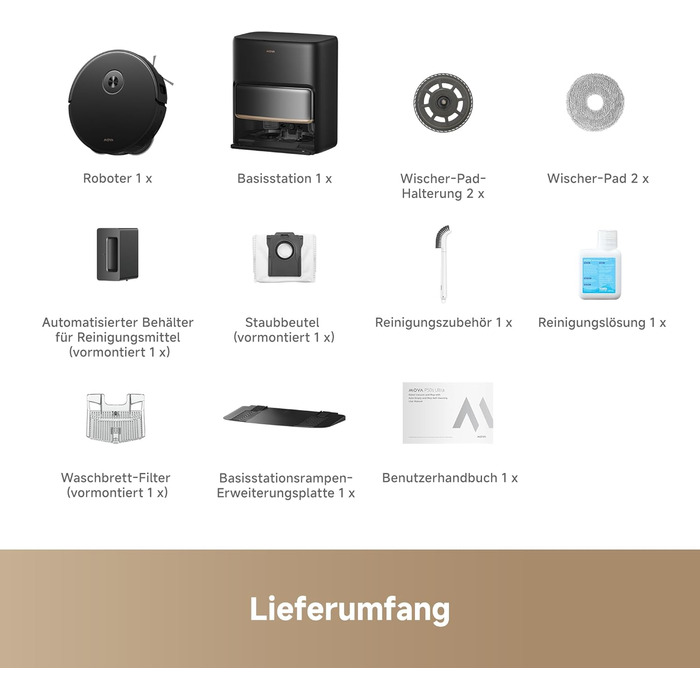 Робот-пилосос Mova P50s Ultra з мокрою прибиранням, 19000 Па, гаряча вода, самоочищення, LDS-навігація, RGB AI, LED-датчики, автоматичне порожнення та заправка