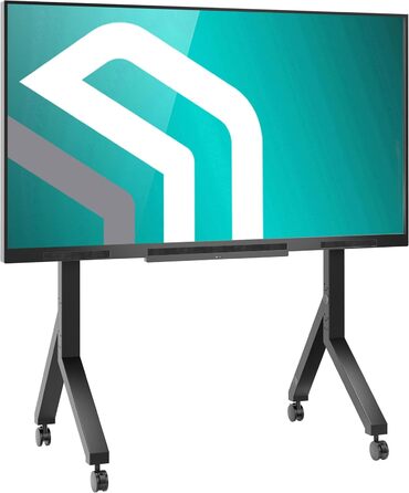 ONKRON Телевізійна стійка на коліщатках для телевізорів 70-110 дюймів, до 125 кг, з полицею, VESA 200x200-1000x800, чорна TS2081-B TS2081