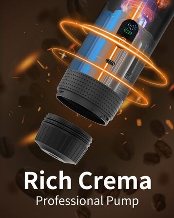 Портативна електрична кавомашина Everange для еспресо, приготування кави з меленої кави та капсул, з LCD-дисплеєм (зелена та чорна)