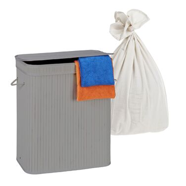 Кошик для білизни Relaxdays з бамбука з 2 відділеннями