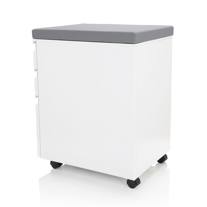 Контейнер на колесах COLOR OS Metall weiß з сірим м'яким сидінням hjh OFFICE