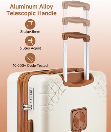 Набір валіз Sea Choice 3 шт. з жорстким корпусом, розширюваний, легкий, з TSA замком, бежевий