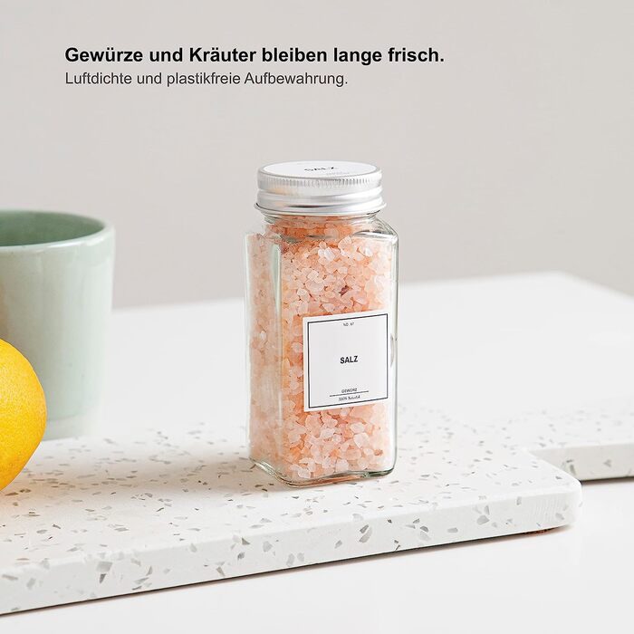 Набір баночок для спецій Greeano 24 x 120 мл із золотими кришками та етикетками, скляні баночки для спецій з дозатором, кухонне приладдя Gold Aura