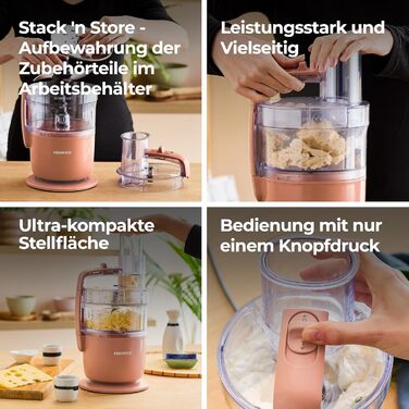 Кухонний комбайн Kenwood MultiPro Go FDP22.130GY: компактний, 650 Вт, 1.3 л, для нарізки, натирання, пюрування та замішування тіста, блакитний (Express Serve)