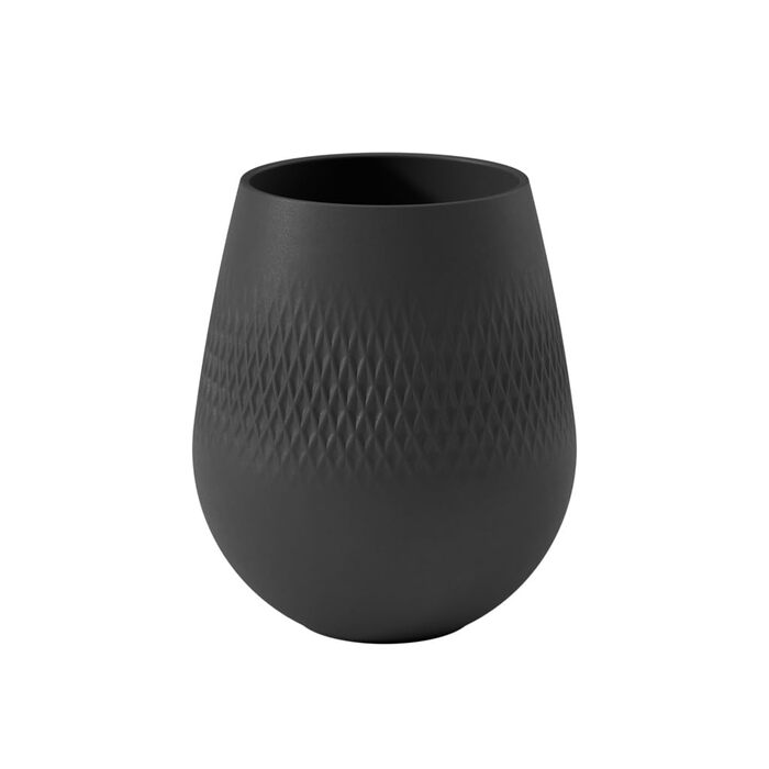 Ваза Villeroy & Boch Collier Noir, квадратна, 12,5 x 12,5 x 14 см, преміум фарфор, чорний колір