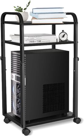 Підставка для ПК Liitrton Mobiler - 3-ярусна, з колесами, білий/чорний