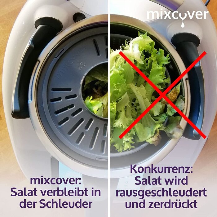 Сушарка для салату mixcover сумісний з Thermomix TM6 TM5-мийка і сушка салату-сушарка для салату - також підходить для приготування їжі.