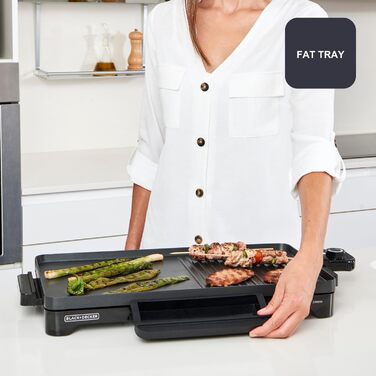 Електричний гриль-планка BLACK+DECKER BXGB2200E 2200W з регулюванням температури та антипригарним покриттям