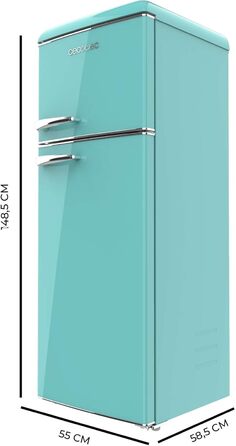 Холодильник Cecotec Bolero CoolMarket 2D Origin 86L: 89,3 см, 48,7 см, 86 л, Клас E, з відділенням для льоду, внутрішнім освітленням, хромованим ручками