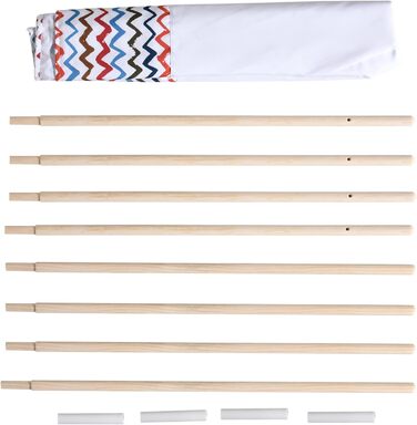 Дитячий намет HOMCOM для дітей старше 3 років, Тіпі з дерева з вікном, для дому та вулиці, 120x120x155 см, білий