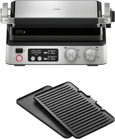 Електричний гриль Braun MultiGrill 7 CG7020: 3-в-1 (контактний гриль, BBQ, духовка), 2000W, велика площа для приготування (12 бургерів), для дому, легко миється