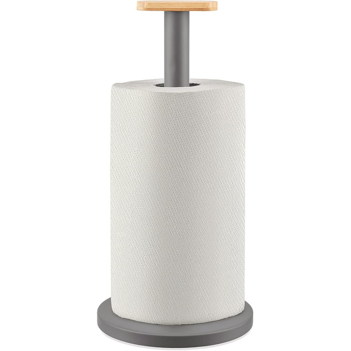 Тримач для паперових рушників Alessi Mattina BG05 R, сталь з епоксидним покриттям та бамбукова ручка, темно-сірий