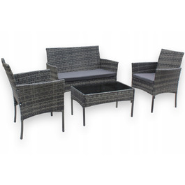Комплект садових меблів із техноротанга MTG Trade Group, сірий, 4 предмети