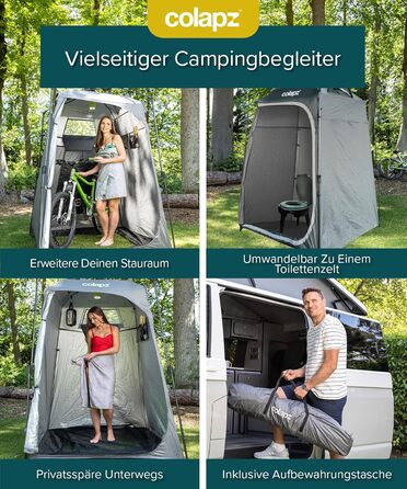 Намет для душу та туалету Colapz – портативна роздягальня для кемпінгу, сірий, 2,1 м