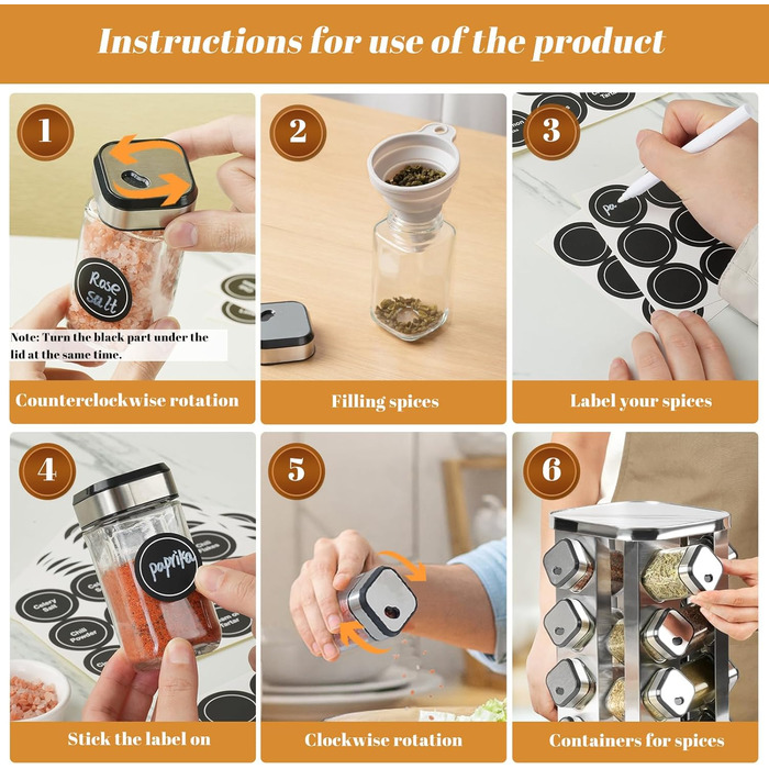 Набір скляних банок для спецій з дерев'яними кришками з акації, 24 шт. (120 мл)