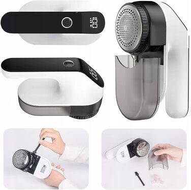 Електричний фетровий роликовий збирач ворсу LTC B95 для текстилю, одягу, диванів (білий/золотий)