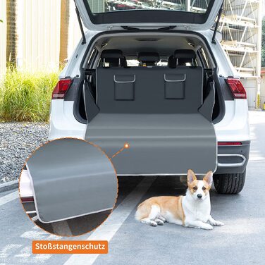 Захисна кришка багажника Toozey для собак з бічним захистом-універсальне ковдру для собак в багажнику автомобіля-водонепроникне, стійке до розриву і просте у догляді-міцний захисний килимок для собак-Чорний (стандартний, сірий)