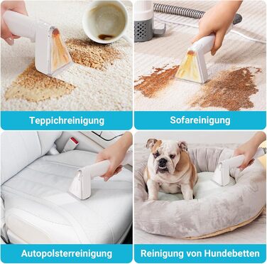 Апарат для чищення м'яких меблів та килимів: потужний волого-пилосос 600W з самоочищенням, об'єм бака 2.3л, 16KPa, для диванів, килимів та меблів.