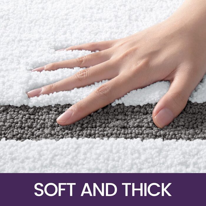 Килимок для ванної кімнати DEXI: неслизький, м'який, машинне прання, 61 x 92 см, сірий