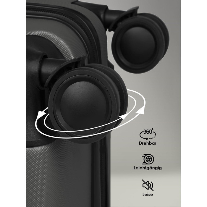 Набір валіз Smartbox Hartschalen 3-в-1 для жінок та чоловіків | Легкі та міцні валізи з ABS-пластику | 4 колеса та кодовий замок (Edition 05) (Антрацит, валіза S (55 см))