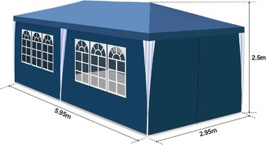 Альтанка Daromigo 3x3 м, садова альтанка водонепроникна, зі знімними бічними панелями та великими вікнами, Захист садового намету від ультрафіолету для кемпінгу на відкритому повітрі в саду для вечірок, зелений (3x6 м синій)