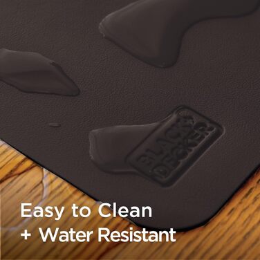 Килимок для миші та клавіатури Black+Decker з штучної шкіри, захисний підкладник на стіл для офісу та геймінгу, чорний (Mid Size: 40x81 см)