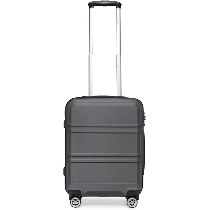 Чемодан ABS, жорсткий, сірий, 55 см, ручна поклажа, з TSA замком, 38 л