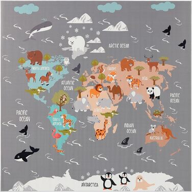 Дитяча кімната Дитячий килимок для хлопчиків Дівчатка Ігровий килим Тваринний світ Мотив Нековзний Сучасний Сірий Синій Коричневий, Розмір (100x200 см)