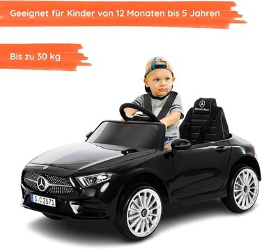 Дитячий електромобіль Mercedes CLS 350 AMG Babycar, 12V, ліцензія, шкіряне сидіння, MP3, пульт, чорний