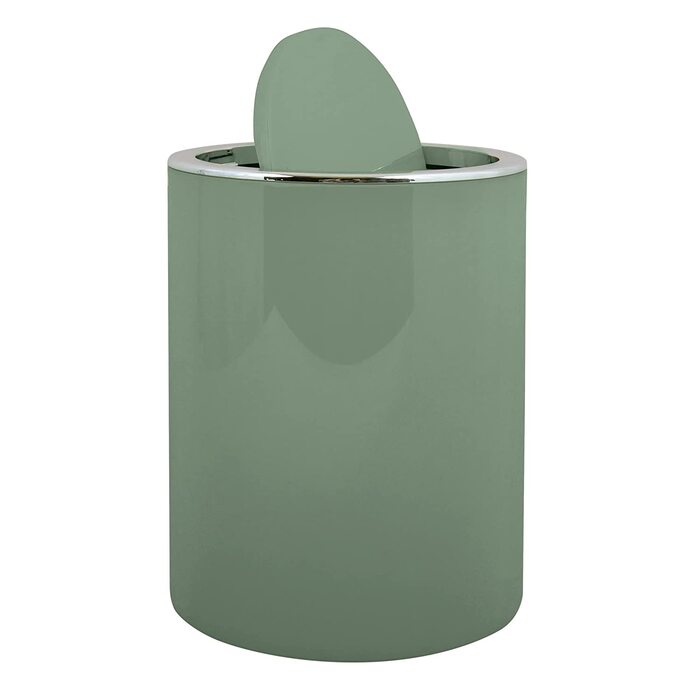 Серія MSV для ванної кімнати дизайнерський косметичний ківш Aspen педальний Ківш для ванної з поворотною кришкою Контейнер для відходів з поворотною кришкою 6 літрів(ØxH) приблизно 18,5 x 26 см(базилік зелений)