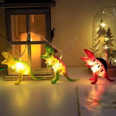 Світлодіодна гірлянда у вигляді динозавра NLNEY 20-ї серії, Дитяча кімната з таймером, декоративна лампа у вигляді фігурки динозавра, дитячий день народження, Дитяча забавна нічна