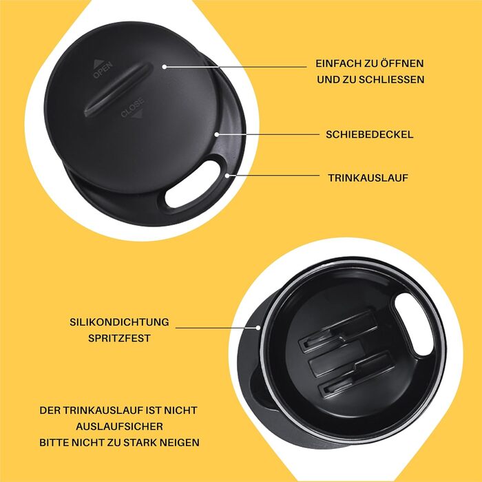 Кружка для кави та чаю Ideus 470 мл (подвійні стінки, нержавіюча сталь, з кришкою)