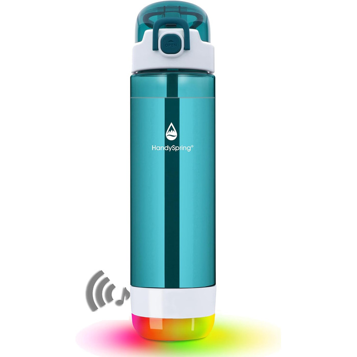 Розумна пляшка для води з нагадуванням про пиття води - Світлова та звукогідратна пляшка світіння 750 мл, Водний трекер із соломинкою, Розумне нагадування про гідратацію, Мотиваційна пляшка для води (зелена)