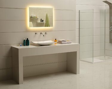 Дзеркало для ванної кімнати Dr. Fleischmann GS084N з LED-підсвічуванням (80 x 60 см, тепле біле світло)