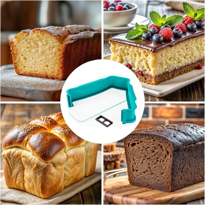 Силіконова форма для випічки тортів з антипригарним покриттям (з скляною основою XL) (Квадратна форма)