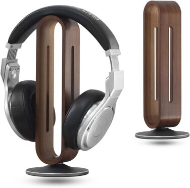 Підставка для навушників Bright Stone: дерев'яна, бамбукова та алюмінієва, для всіх навушників (сіра/коричнева)