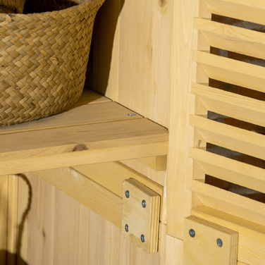 Садовий ящик Outsunny з дерева, інструментальна шатнівня, інструментальний будиночок з асфальтовим дахом, жалюзійна двері, ящик для інструментів, сарай, сад, 4 відсіки, натуральне дерево, 87 x 46,5 x 160 см