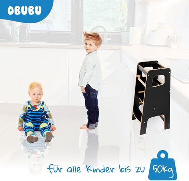 Стілець-сходинка Монтессорі для дітей з перекладинами – білий кухонний помічник, безпечний та надійний, з фіксатором, регульована висота, улюблець батьків, сучасний та стійкий Model 4 - Білий (Model 3 - Чорний)