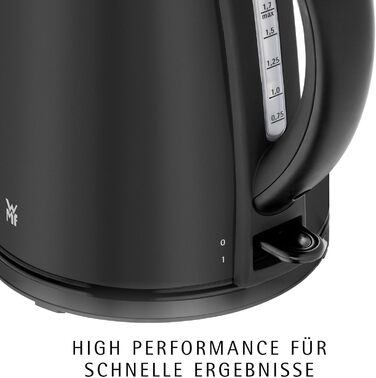 Електричний чайник WMF Stelio 1.7л з фільтром від накипу, нержавіюча сталь, матовий чорний