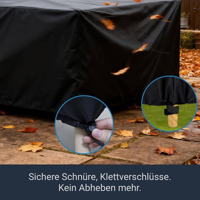 Накладна захисна покривала для садово-патіо меблів Awnic 150x120x71 см, важка, 420D Oxford, водонепроникна, анти-UV, стійка до розривів