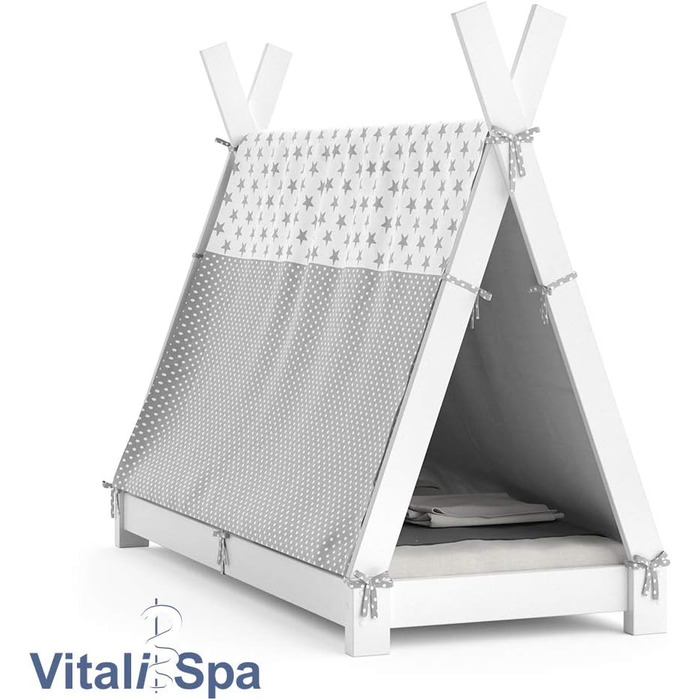 Ліжко VitaliSpa Teepee Teampee, 148 x 76 см (Сірий)