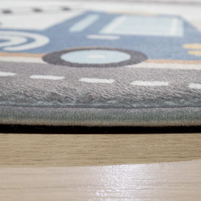 Дитячий килимок Дитячий килимок Дорожній автомобіль Хмара Гора, Колір Розмір (120 см круглий, сірий білий жовтий)