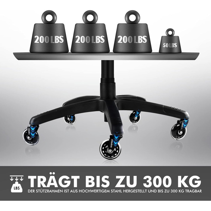 Ігровий крісло Dowinx з мікрофібри, дихаючий та ергономічний офісний стілець з підніжкою, світло-чорний