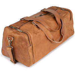 Сумки Берлінер Вікендер Осло Дорожня сумка шкіряна жіноча чоловіча коричнева велика 45L (2 зовнішні кишені)