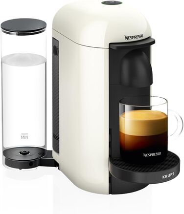 Кавомашина Nespresso Vertuo Plus Krups, автоматичне розпізнавання капсул, білий колір, XN9031