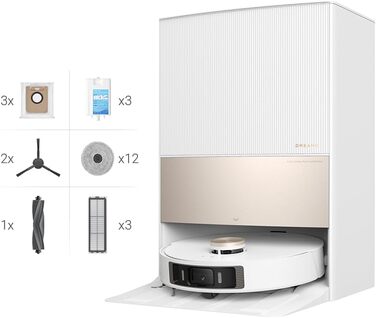 Робот-пилосос Dreame L20 Ultra Complete з миючим модулем, 10000Pa, LiDAR, функція самостійного миття та сушіння, самостійне порожнення та поповнення, 10,5 мм підйом мопа