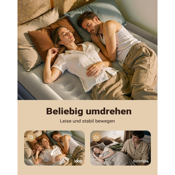 Надувний матрац iDOO самостійно надувний, 2 персони, з електричним насосом, для кемпінгу, 152x203x46 см, 295 кг, 152x203 см