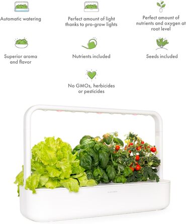 Click and Grow Indoor Garten: Розумний сад для вирощування зелені вдома з LED, 9 капсул (Зелений)