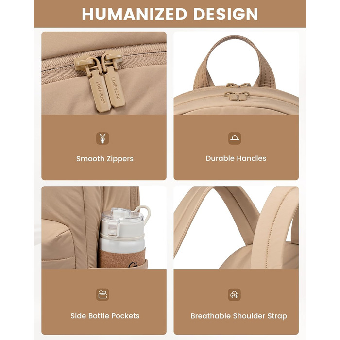 LOVEVOOK Рюкзак для жінок, середнього розміру, для підлітка, дівчини, студентки. Елегантний, з відділенням для ноутбука 15.6